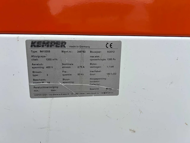 Kemper - 2012 - 641005 - lasdampafzuiginstallatie - afbeelding 8 van  10