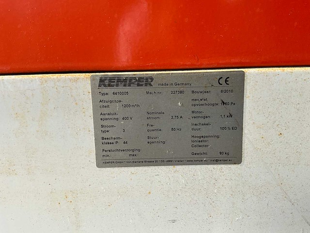 Kemper 2010 mobiele filterafzuiginstallatie - afbeelding 4 van  5