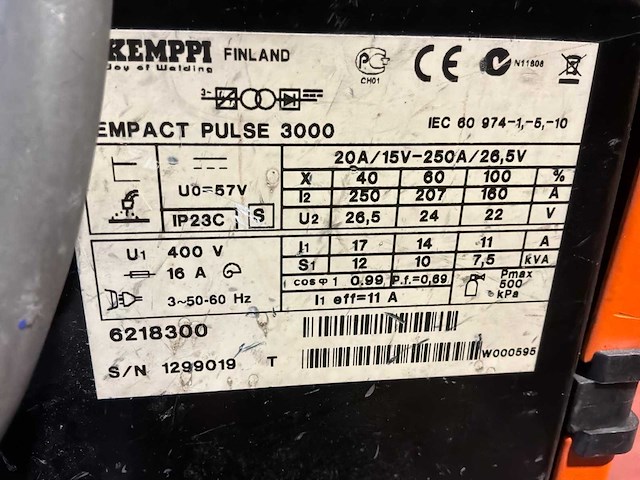 Kemppi kempact pulse 3000 mig lasapparaat - afbeelding 5 van  5