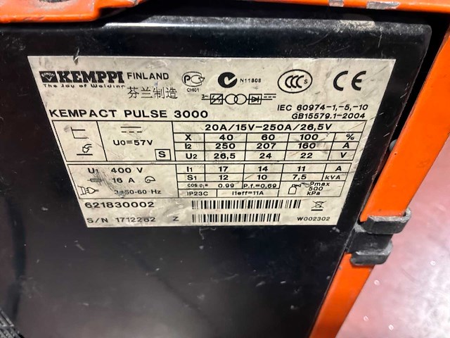Kemppi kempact pulse 3000 mig lasapparaat - afbeelding 3 van  5