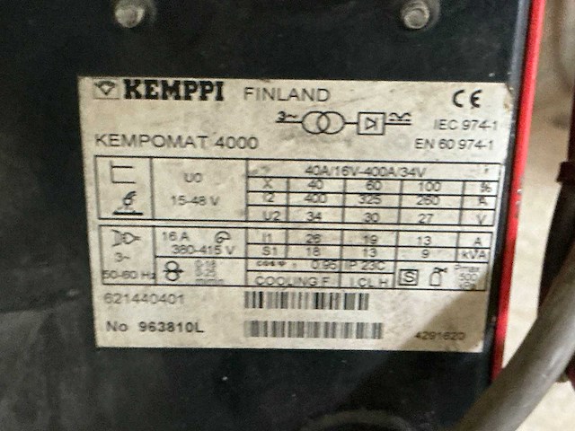 Kemppi kempomat 4000 mig lasapparaat - afbeelding 5 van  6