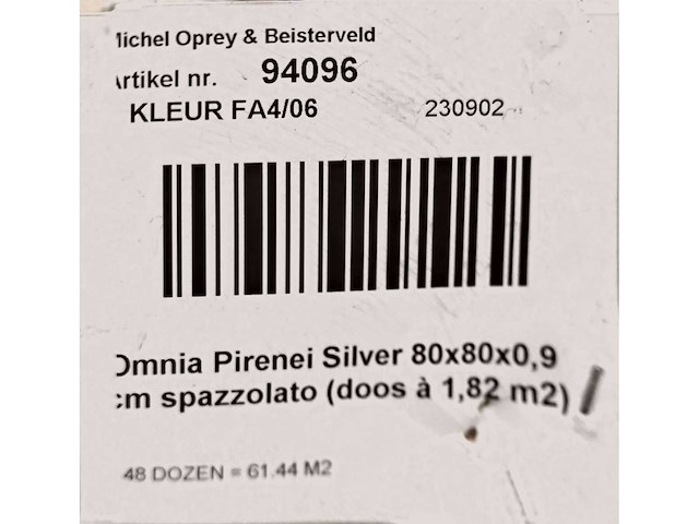 Keope omnia pirenei silver mat 80x80 cm tegel 51,76 m² - afbeelding 4 van  5
