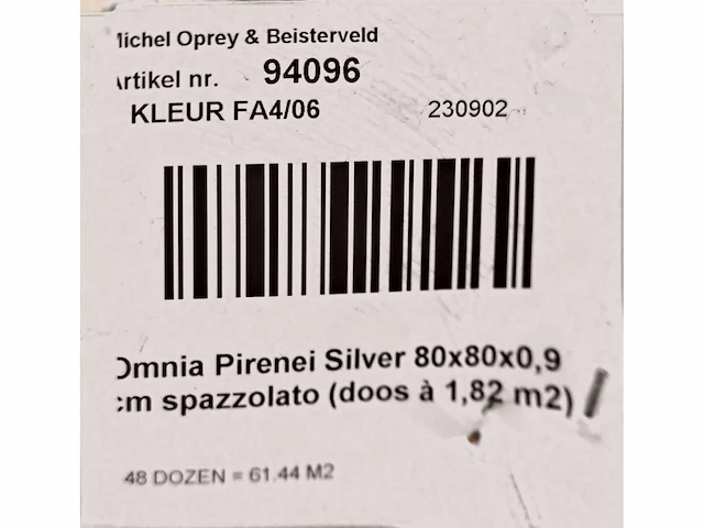 Keope omnia pirenei silver mat 80x80 cm tegel 51,76 m² - afbeelding 7 van  8