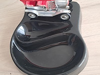 Keramiek asbak met oldtimer auto (made in italy) - afbeelding 10 van  13