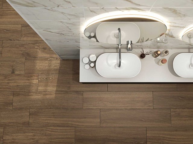 Keramisch parket 216m² hout alan walnoot 30x120cm - afbeelding 1 van  10