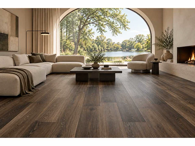 Keramisch parket 60,48m² houtchocolade 26,5x180cm - afbeelding 1 van  6