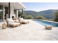 Keramische tuintegel 77,77m² travertine wit 60x120cm - afbeelding 1 van  7