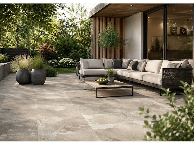 Keramische tuintegel 99,36m² rock smoke 60x120cm - afbeelding 1 van  3