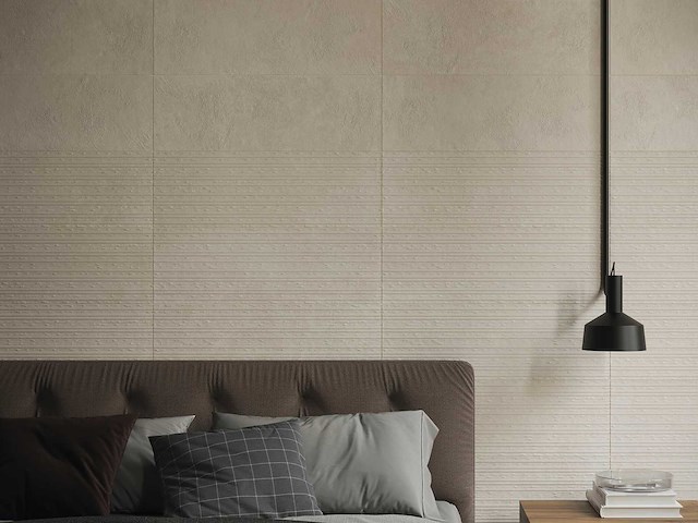 Keramische wandtegels 85,05m² town cream 3d 30x90cm - afbeelding 1 van  1
