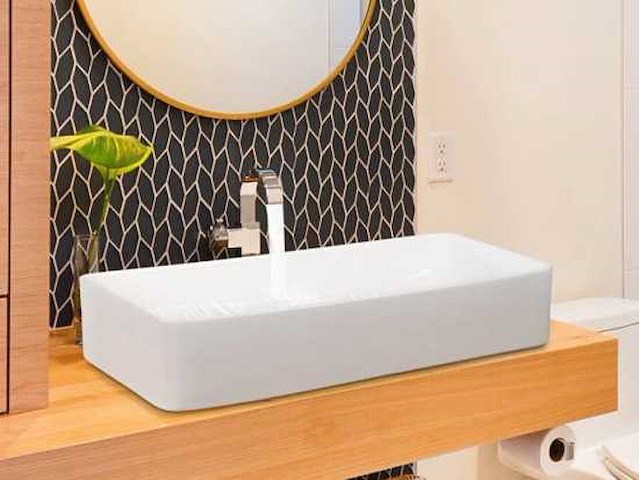 Keramische wastafel voor aanrechtbladen - afbeelding 1 van  5