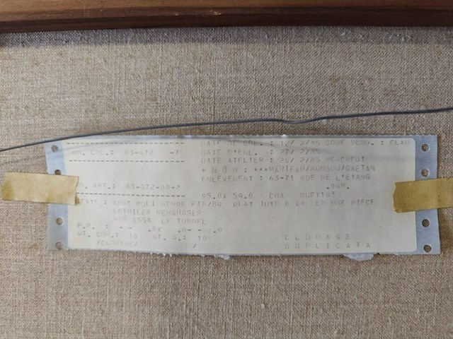 Kerselaren bureau 2 laden camile&vence afm; 135x40x77, 2 nachttafeltjes camille&vence afm. 47x33x62, schilderij p.delvaux - afbeelding 15 van  16