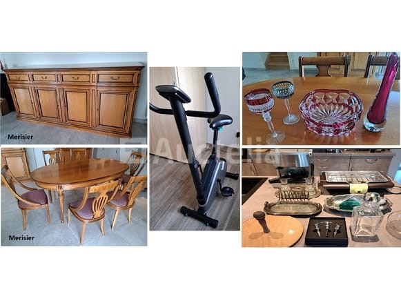 Kersenhouten meubels, apparaten, hometrainer