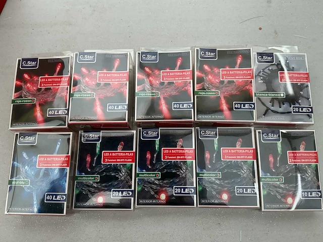 Kerst- & seizoensartikelen led slingers op batterij (10x) - afbeelding 1 van  1
