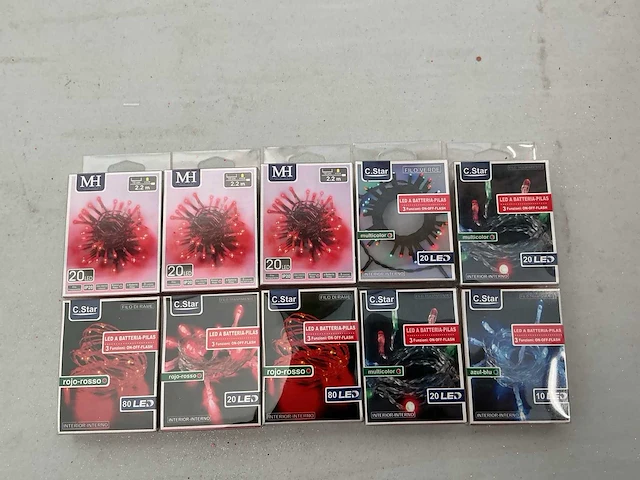 Kerst- & seizoensartikelen led slingers op batterij (10x) - afbeelding 1 van  1