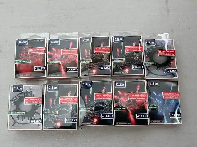 Kerst- & seizoensartikelen led slingers op batterij (10x) - afbeelding 1 van  1