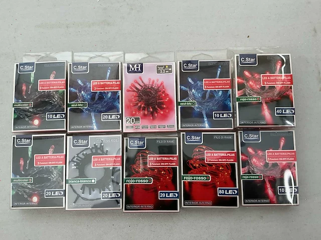 Kerst- & seizoensartikelen led slingers op batterij (10x) - afbeelding 1 van  1