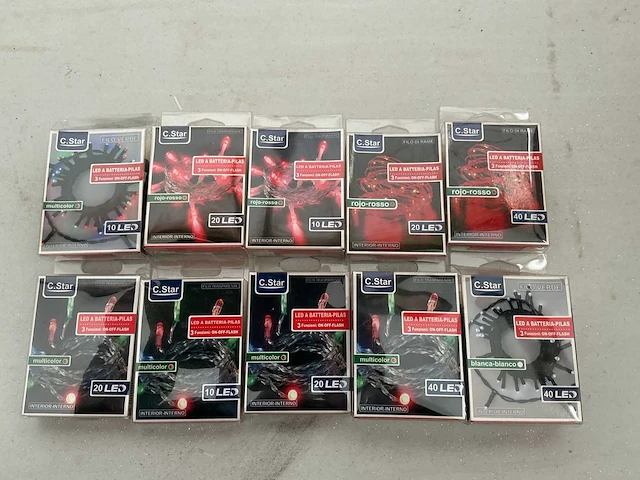 Kerst- & seizoensartikelen led slingers op batterij (10x) - afbeelding 1 van  1