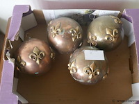 Kerstballen in oud koper - afbeelding 1 van  1