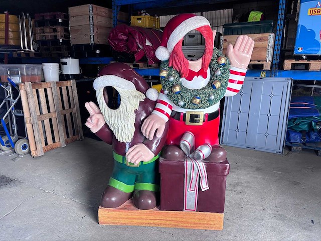 Kerstman & elf-wanddecoratie - afbeelding 1 van  2