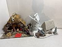 Kerststal en huisjes - afbeelding 1 van  3