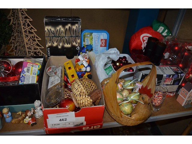 Kerstversiering, beeldjes, afrikaanse kunst, naaikoffertje, wandklok, honden/katten verzorgings set, trainings toestel benen, peper/zout set, glazen - afbeelding 4 van  18