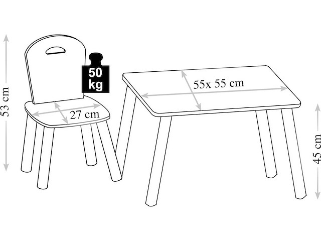 Kesper® kindertafel met 2 stoelen, wit - afbeelding 6 van  6