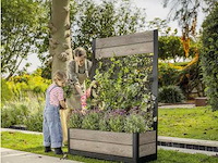 Keter ashwood deco wood-look planter plastic bladpatroon 43,2 x 156,3 cm met plantenrek - afbeelding 1 van  5