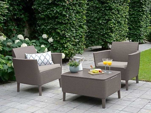 Keter balkonset: balkontafel + 2 stoelen, grijs - afbeelding 1 van  7
