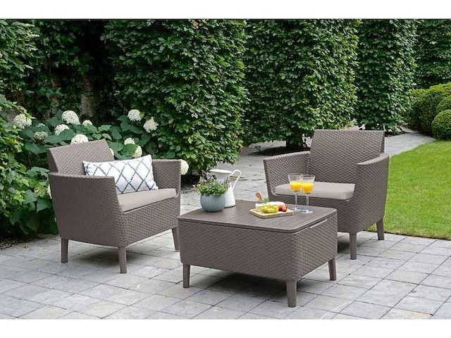 Keter balkonset: balkontafel + 2 stoelen, grijs - afbeelding 2 van  7