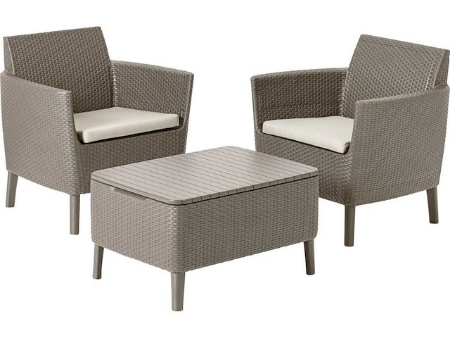 Keter balkonset: balkontafel + 2 stoelen, grijs - afbeelding 3 van  7