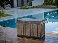 Keter® kentwood opslagdoos, 190 l, weerbestendig en uv-bestendig, ca. 82,3 x 45 x 57 x 7 cm - afbeelding 1 van  6