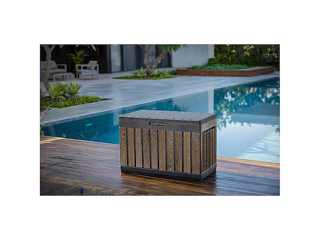 Keter® kentwood opslagdoos, 190 l, weerbestendig en uv-bestendig, ca. 82,3 x 45 x 57 x 7 cm - afbeelding 2 van  6
