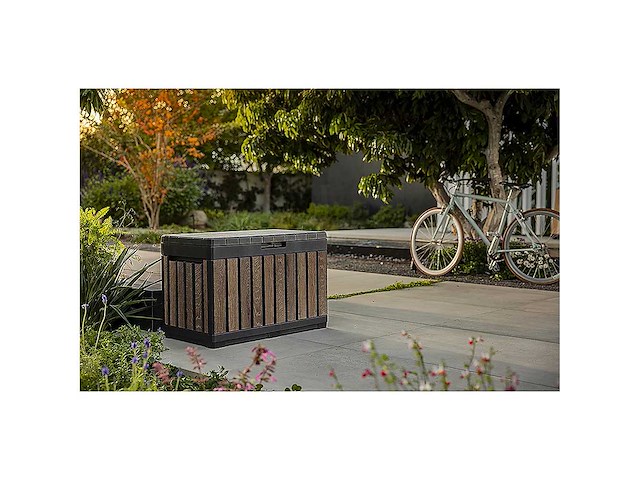 Keter® kentwood opslagdoos, 190 l, weerbestendig en uv-bestendig, ca. 82,3 x 45 x 57 x 7 cm - afbeelding 4 van  6