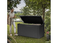 Keter lineus 643l resin tuindoos - grijs - afbeelding 3 van  9