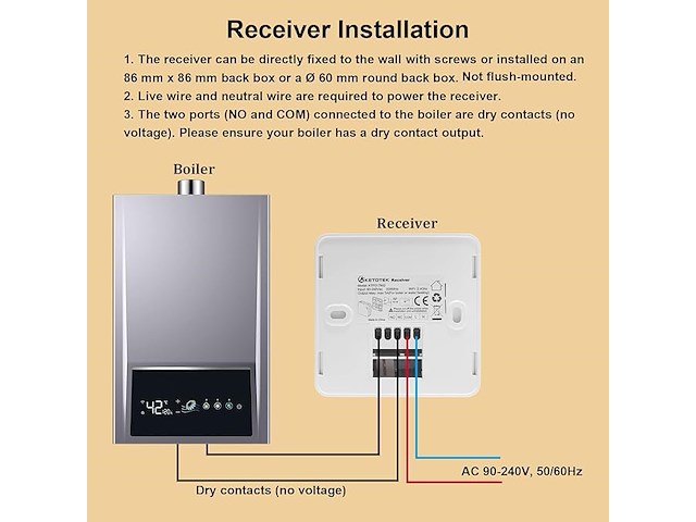 Ketotek slimme draadloze thermostaat - afbeelding 6 van  7