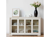 Keuken dressoir eetkamer lage kast 2 planken 2 transparante deuren - afbeelding 1 van  6