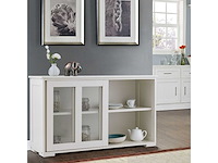 Keuken dressoir eetkamer lage kast 2 planken 2 transparante deuren - afbeelding 4 van  6