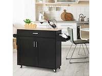 Keukendessert met afsluitbare wielen, centraal keukeneiland