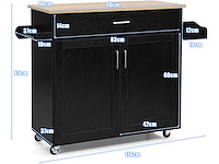 Keukendessert met afsluitbare wielen, centraal keukeneiland - afbeelding 3 van  4