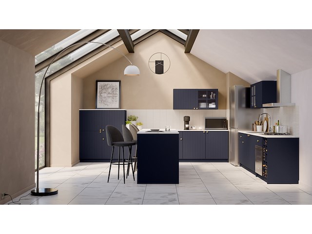 Keukeneiland chester - 120x75x92cm - indigo/marmer - afbeelding 6 van  7
