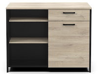 Keukeneiland chili | 122,7 x 70,1 x 94 cm | zwart-eik - afbeelding 1 van  5