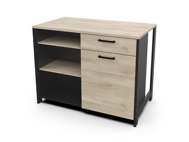 Keukeneiland chili | 122,7 x 70,1 x 94 cm | zwart-eik - afbeelding 2 van  5