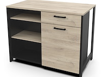 Keukeneiland chili | 122,7 x 70,1 x 94 cm | zwart-eik - afbeelding 2 van  5