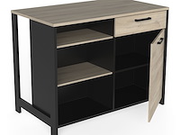 Keukeneiland chili | 122,7 x 70,1 x 94 cm | zwart-eik - afbeelding 4 van  5