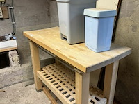 Keukeneiland in hout l120xb53xh90 cm - afbeelding 1 van  2