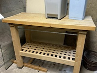 Keukeneiland in hout l120xb53xh90 cm - afbeelding 2 van  2