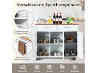 Keukeneiland serveerkar, keukenkar op wielen, wit - afbeelding 2 van  5