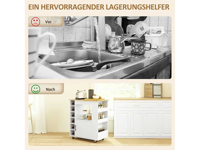 Keukenkar, rollend keukeneiland, keukenkar - afbeelding 4 van  7