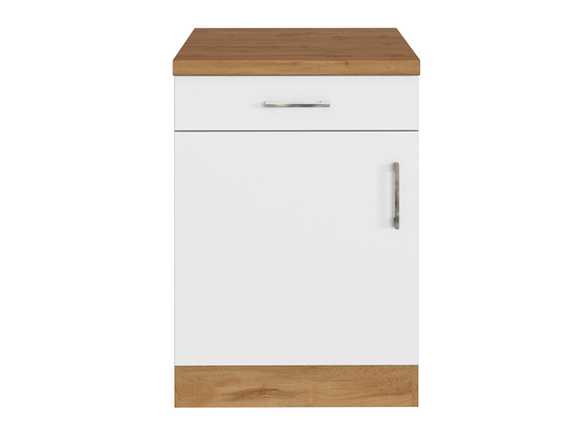 Keukenkast sorrella 50cm 1 deur & 1 lade - wit/eik - afbeelding 2 van  7
