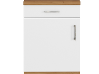 Keukenkast sorrella 50cm 1 deur & 1 lade - wit/eik - afbeelding 2 van  7